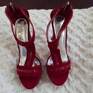 Red Zip Stiletto Heels